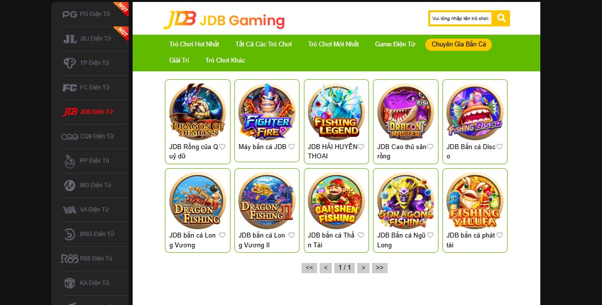 Các tựa game được cung cấp bởi đối tác JDB Điện Tử