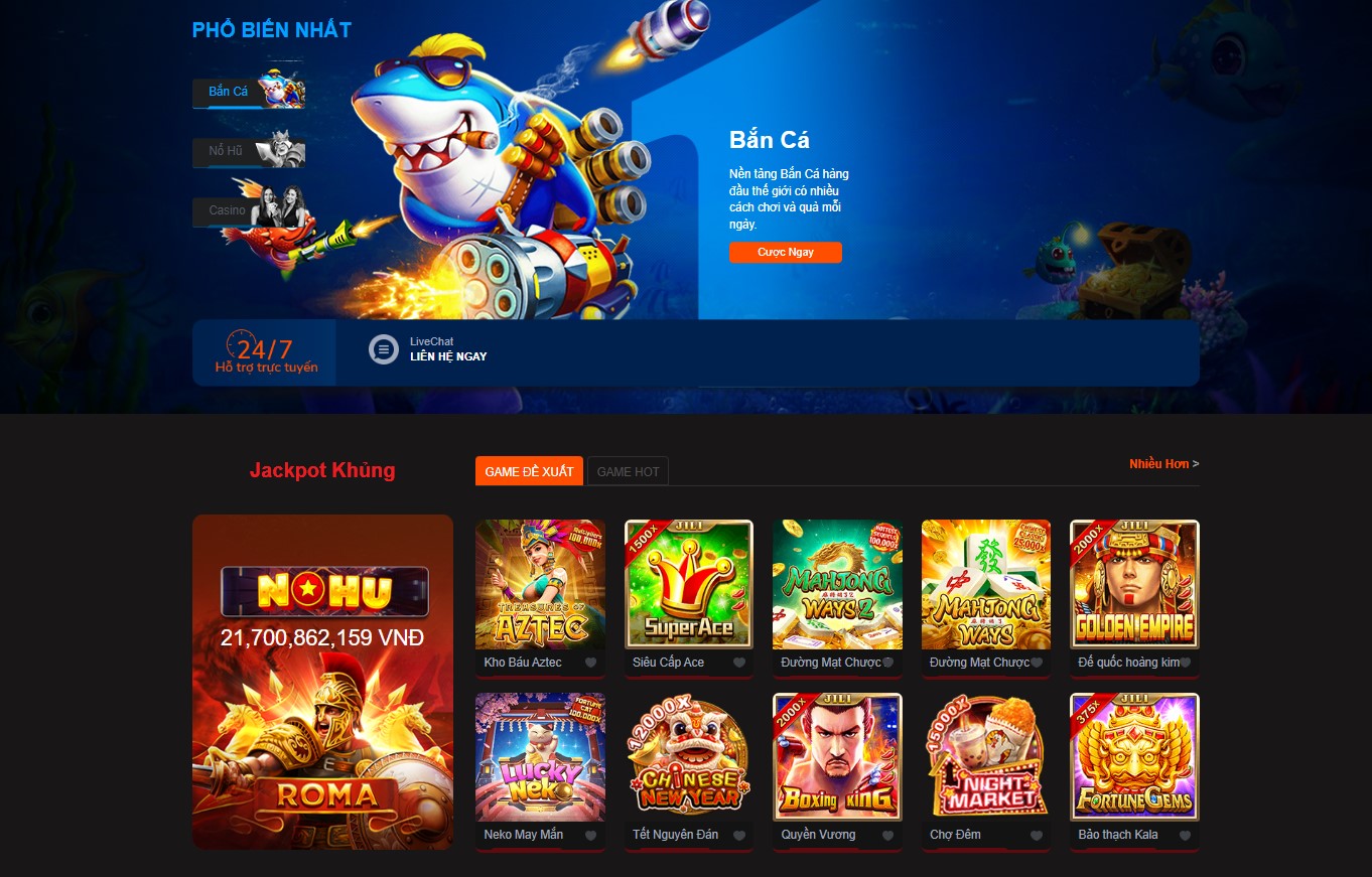 Các tựa game nổ hũ đổi thưởng được chơi nhiều nhất tại Nohu90